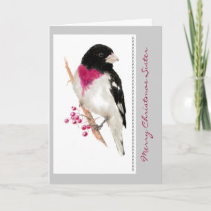 WeihnachtsSchwester Grosbeak Bird Card Feiertagskarte