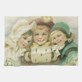 Weihnachtsschwester, Viktorianische Kinder Geschirrtuch