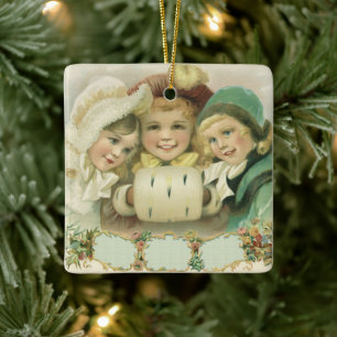 Weihnachtsschwester, Viktorianische Kinder Keramikornament