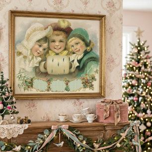 Weihnachtsschwestern im Vintage-Stil, viktorianisc Poster
