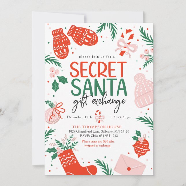 WeihnachtsSecretSanta Einladung (Vorderseite)