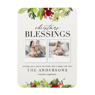 Weihnachtssegeln, mehrere Fotos kariert und Blattw Magnet