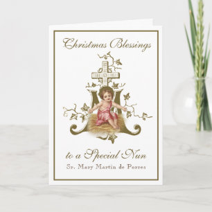 Weihnachtssegen der Nonnen Baby Jesus Geburt Karte