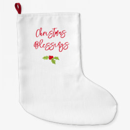 Weihnachtssegen Holly Festive Feiertage Glaube Großer Weihnachtsstrumpf