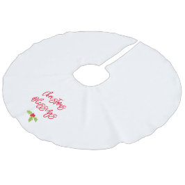 Weihnachtssegen Holly Festive Feiertage Glaube Leinenimitat Weihnachtsbaumdecke