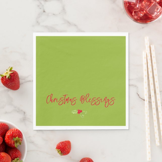 Weihnachtssegen Holly Festive Feiertage Glaube Serviette (Beispiel)
