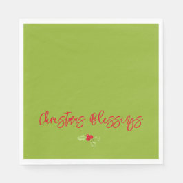 Weihnachtssegen Holly Festive Feiertage Glaube Serviette