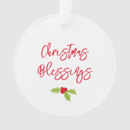 Weihnachtssegen Holly Festive JAHR Feiertagsfreude Ornament