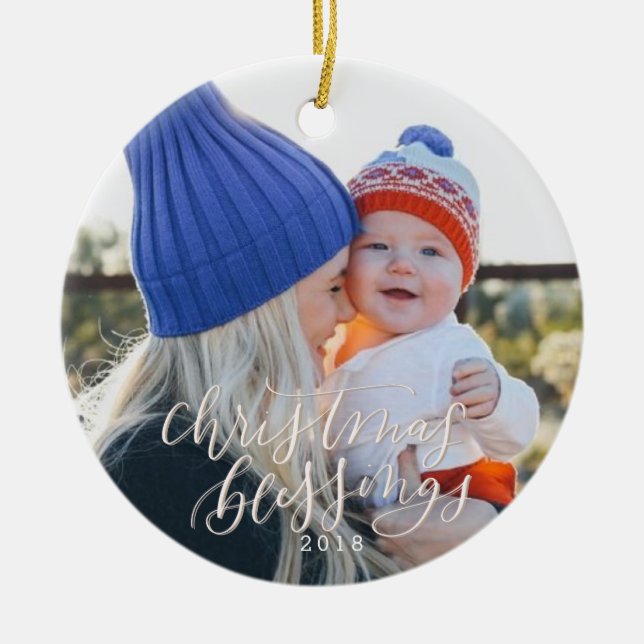 Weihnachtssegen-Verzierung Keramik Ornament (Vorne)