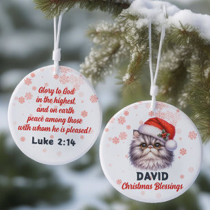 Weihnachtssegmente niedliche Perserkatze Keramik Ornament
