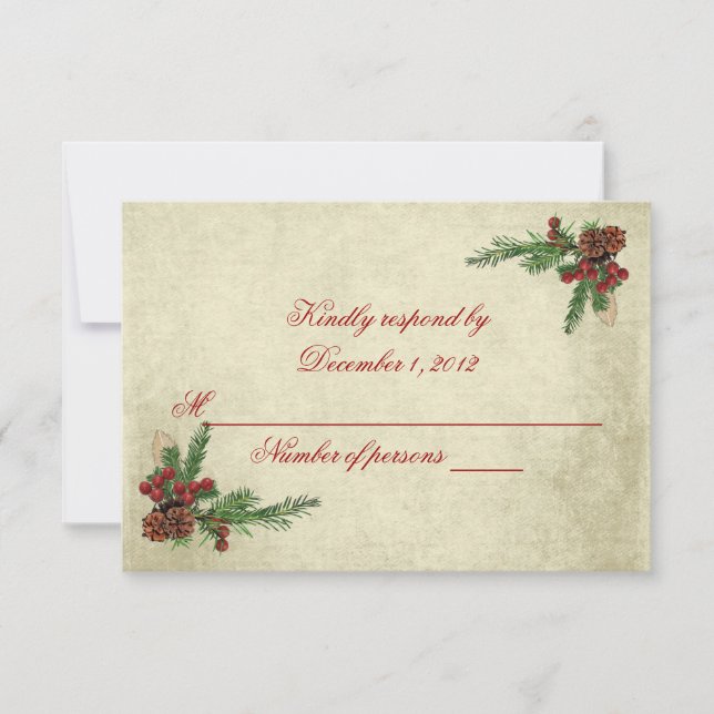 Weihnachtssehen RSVP Karte (Vorderseite)