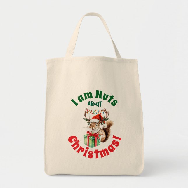 Weihnachtsseichenbuchse & Antlers Lights Tote Tasc Tragetasche (Vorne)