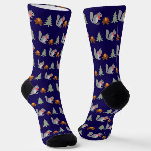 Weihnachtsseichhörnchen Roastnüsse auf Log Fire Socken