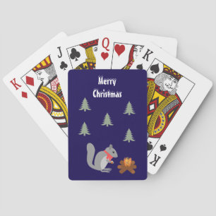 Weihnachtsseichhörnchen Roastnüsse auf Log Fire Spielkarten