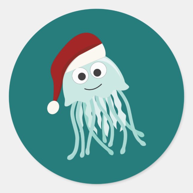 Weihnachtssellfisch Runder Aufkleber (Vorderseite)