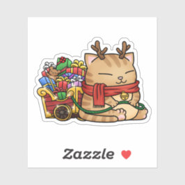 Weihnachtssenkatze Aufkleber