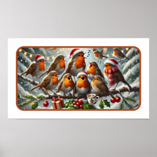 Weihnachtsserenade der amerikanischen Robins Poster