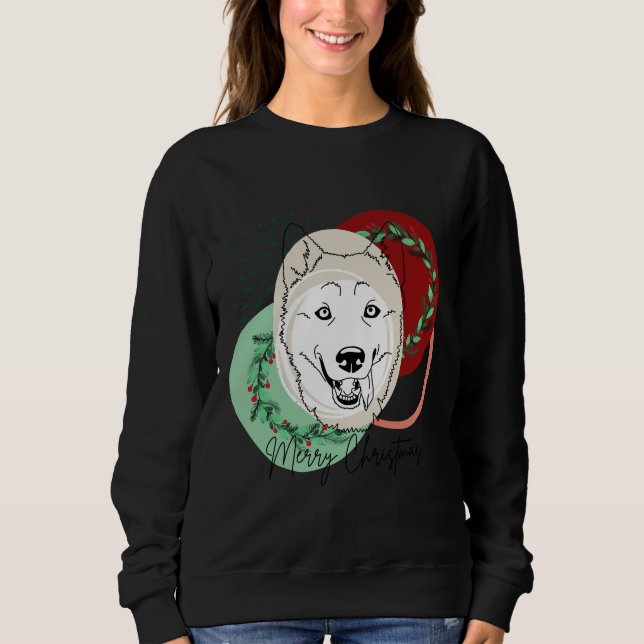 Weihnachtssiberian Husky Sweatshirt (Vorderseite)