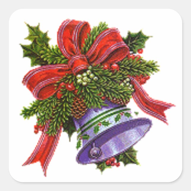 Weihnachtssilber Quadratischer Aufkleber (Vorderseite)