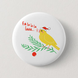 Weihnachtssingender Kanarienvogel Button