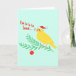 Weihnachtssingender Kanarienvogel Karte