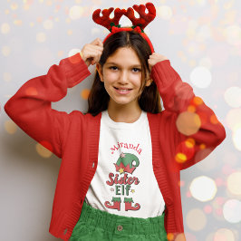Weihnachtssister Elf personalisierte Girl-T - Shir T-Shirt