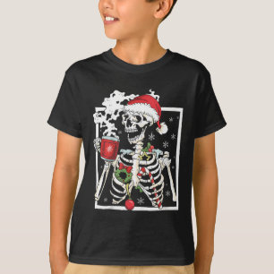 Weihnachtsskelett mit einem Lächeln am Schädel tri T-Shirt