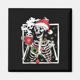 Weihnachtsskelett mit lächelndem Totenkopf beim Tr Magnet