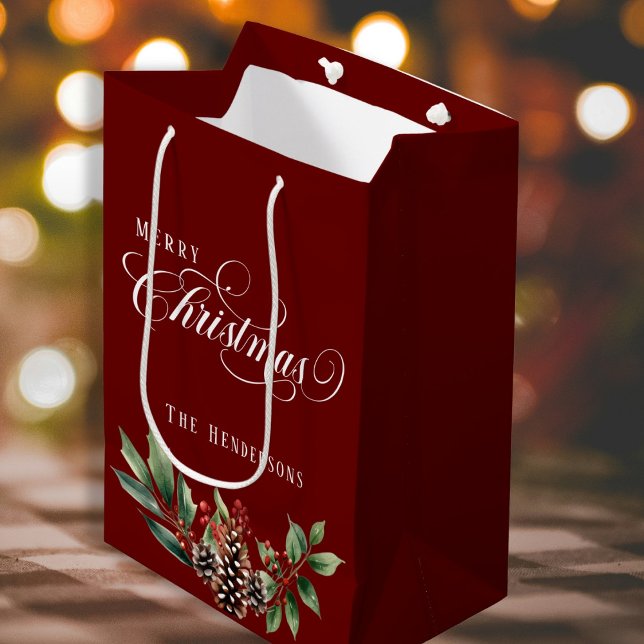 Weihnachtsskript Deep Red Mittlere Geschenktüte (Von Creator hochgeladen)