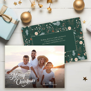 Weihnachtsskript Vollfoto Boho Grünpflanzen Nachri Feiertagskarte