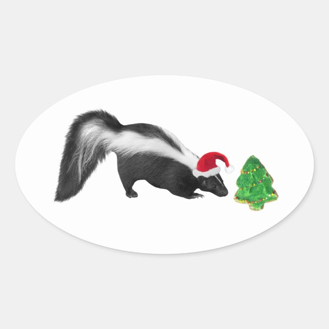 Weihnachtsskunk Stickers (Vorderseite)