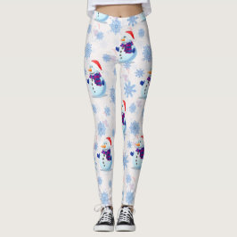 Weihnachtssnowman Surface Pattern Leggings