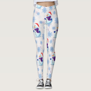 Weihnachtssnowman Surface Pattern Leggings