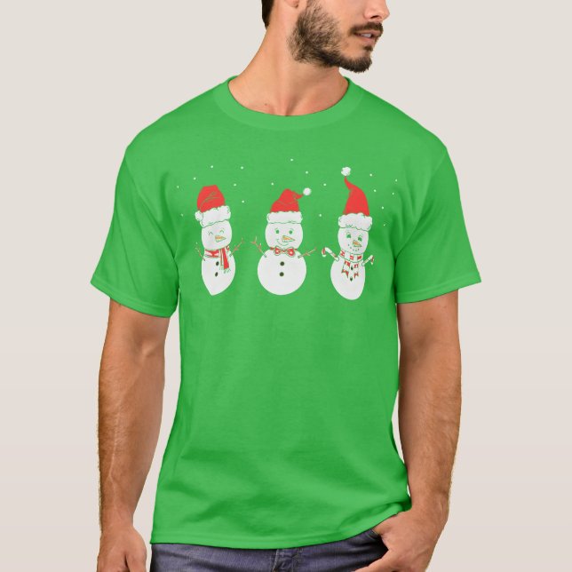 Weihnachtssnowmans Christmasree Hood Vintag T-Shirt (Vorderseite)