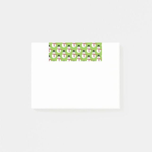 Weihnachtssnowmen Muster Post-it Klebezettel (Vorderseite)