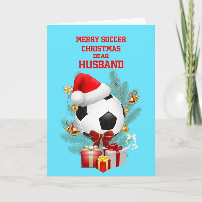 Weihnachtssoccer Feiertagskarte (Vorderseite)