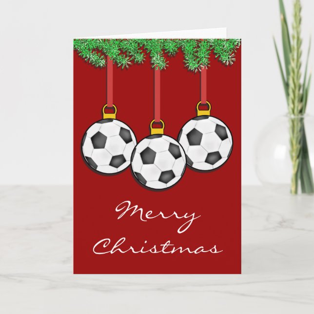 Weihnachtssoccerkarte Feiertagskarte (Vorderseite)