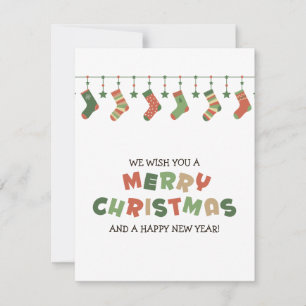 Weihnachtssocke bunt feiertagskarte