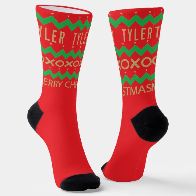 Weihnachtssocken Chevron-Design Socken (Gewinkelt)