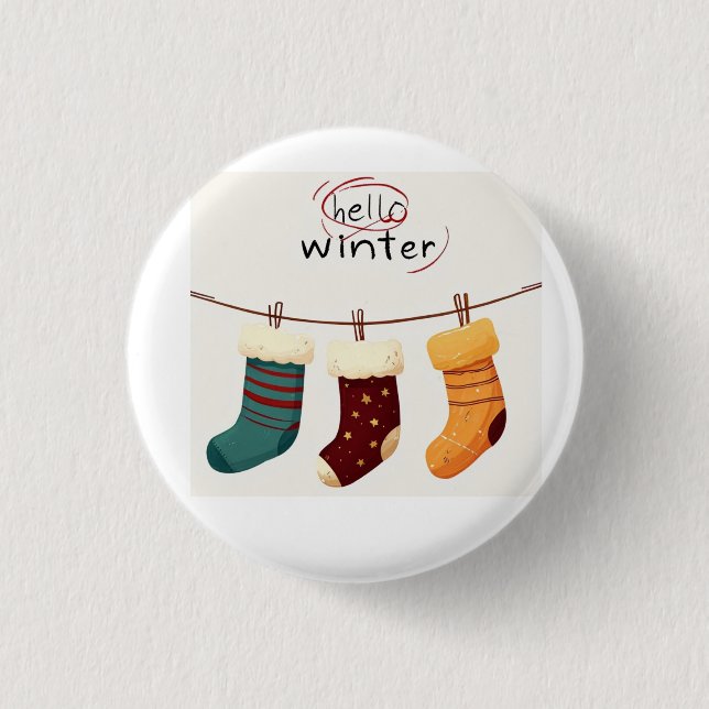 Weihnachtssocken Geschenke Button (Vorderseite)