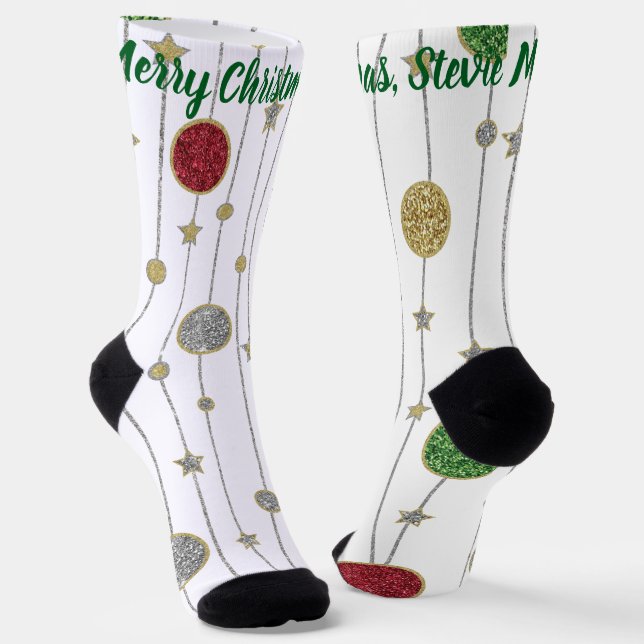 Weihnachtssocken Glittergirlande Socken (Gewinkelt)