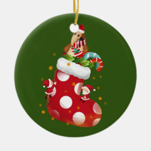 Weihnachtssocken Keramik Ornament