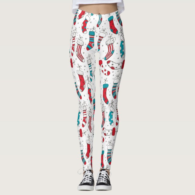 Weihnachtssocken Leggings (Vorderseite)