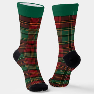 Weihnachtssocken mit Namen im festlichen Karomuste Socken