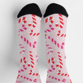 Weihnachtssocken mit Zuckerstangen-Muster Socken