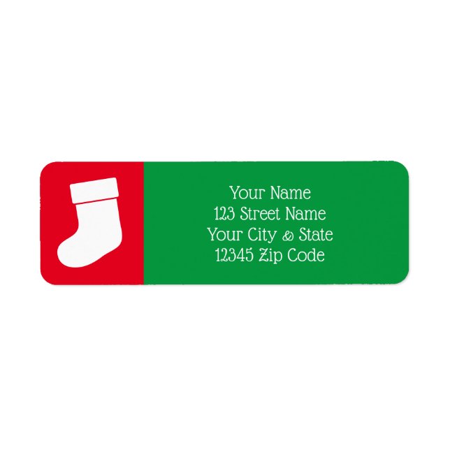 Weihnachtssocken-Rücksendeadresse für den Strumpf (Vorne)