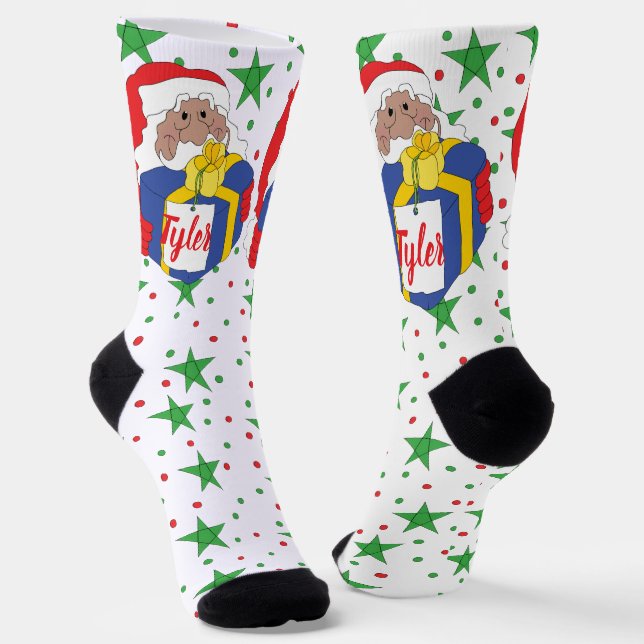Weihnachtssocken Santa Dunkler Socken (Gewinkelt)