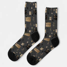 Weihnachtssocken schwarz und grau socken
