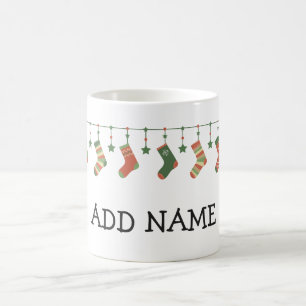 Weihnachtssocken - Strümpfe der Saison geben Namen Kaffeetasse