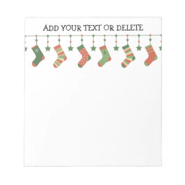 Weihnachtssocken Strümpfe Garlandtexte Notizblock